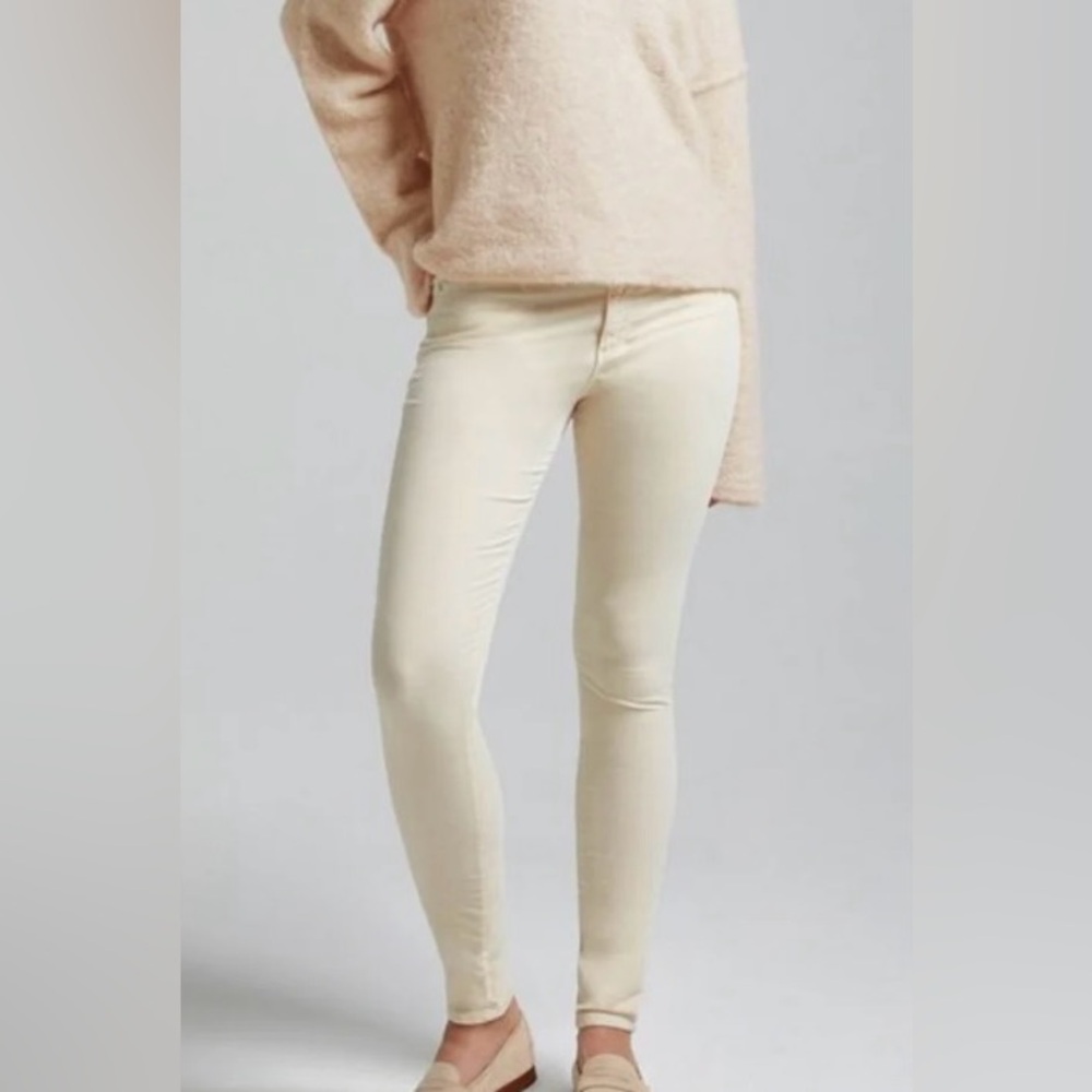 AG denim velvet white jeans 23